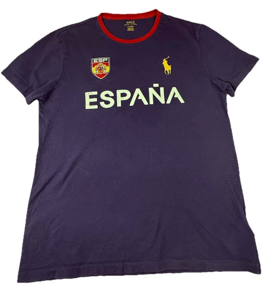 Polo Ralph Lauren Camiseta Hombre AZUL MEDIO España España Big Pony Audaz Informal Ciudad Foto 1 de 4