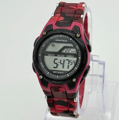 Women's/Youth ARMITRON Pro Sport Black & Red Camo Digital Chrono Watch, 45/6984 - image 1 of 4
