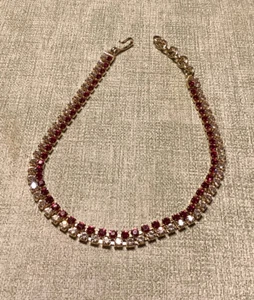 Vintage Monet Double Row Rhinestone Necklace-15”(17” W/ Extender) - Picture 1 of 4