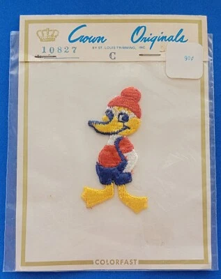 Vintage 1940s St Louis Trimming Crown Originals Embroidered Patch Duck  - Image 1 of 4