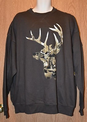 Mens Brown Scenic Deer Head Lost Creek Sweat Shirt Size Medium NWT NEW - Image 1 of 2
