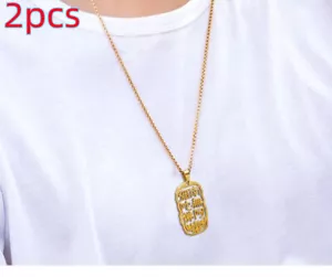 Collar amuleto budista colgante Namo Amitabha acero titanio feng shui 2 piezas - Imagen 1 de 8