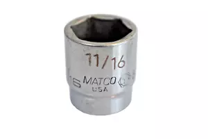 Matco Tools USA B226A 11/16" SAE Shallow Socket 3/8" Drive 6 Point Chrome Finish - Bild 1 von 6