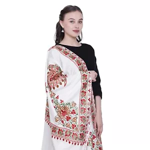 New Kashmiri Embroidered Wool Shawl Wrap Stole For Women - Picture 1 of 6