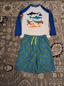 Boys Swimsuit Set Shorts & Rash Guard Size XL(14-16) Wonder Nation - Picture 1 of 1