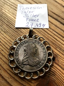 Anhänger Maria-Theresiataler 27,5 gr. Silber mit Punze - Bild 1 von 4