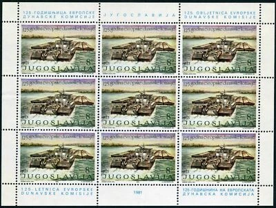 Yugoslavia 1548-1549 sheets,MNH.Michel 1903-1904 klb. Dunabe.Tugboat.Train,Boat. - Image 1 of 2