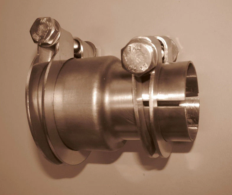 ACERO INOX ESCAPE Adaptador 63,3A 60-54-50-48-45-42 Set con abrazaderas - Imagen 1 de 1