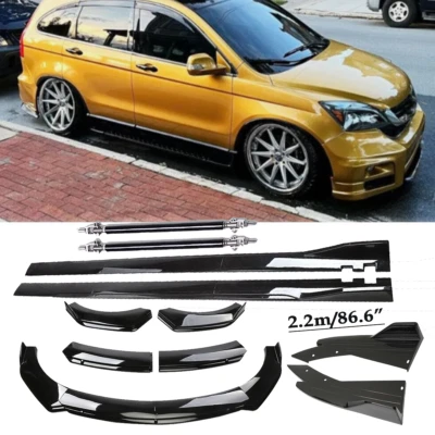 Front Bumper Lip Splitter Spoiler Side Skirt Strut Rod For Honda Pilot 2003-2023 Foto 1 de 4