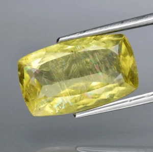 4.90ct 14.8x9mm Cushion Natural Yellowish Green Beryl, Brazil Unheated #tg14 - Picture 1 of 13