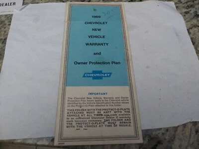 1969 ORIGINAL CHEVROLET/CORVETTE/CHEVELLE/CAMARO PROTECTION PLAN/MANUAL  - Изображение 1 из 2