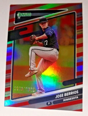2021 DONRUSS RED PARALLEL JOSE BERRIOS 1170/2021 - Image 1 of 2