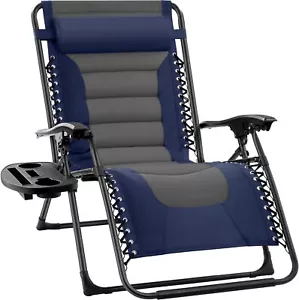 Best Choice Products Oversized Padded Zero Gravity XL Anti  Chair Navy/Gray - Picture 1 of 7