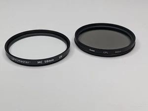 58mm Set of 2 Focus Circular Polarizer and Promaster MC UV Filters - Picture 1 of 2