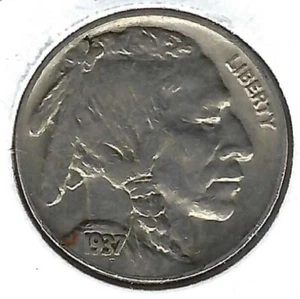 1937 Philadelphia Circulated Buffalo Nickel Five Cent Coin! (#1) - Picture 1 of 2