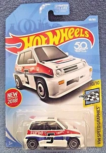 2018 Hot Wheels #68 HW Speed Graphics '85 HONDA CITY TURBO II White w/AD Spoke - Picture 1 of 4