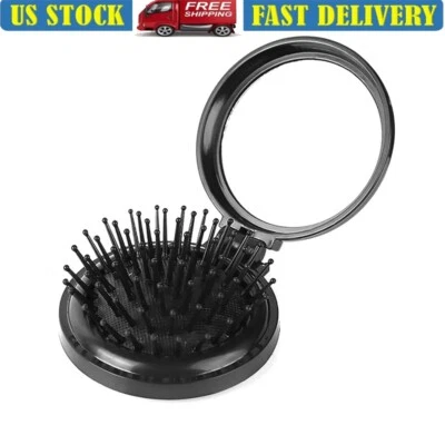 Cepillo de pelo plegable con espejo mini peine de masaje compacto tamaño de viaje mujeres nuevo Foto 1 de 4