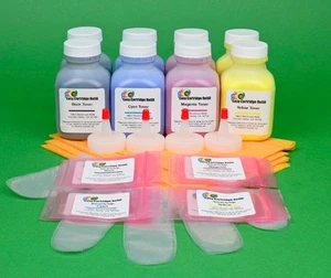 Dell C2660 C2660dn C2665 C2665dnf 2-Sets of 4-Color Toner Refill Kit with Chips - Picture 1 of 1