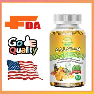 Calcium Magnesium Zinc Capsules - Bone Strength & Muscle Support with Vitamin D3 - Picture 1 of 14
