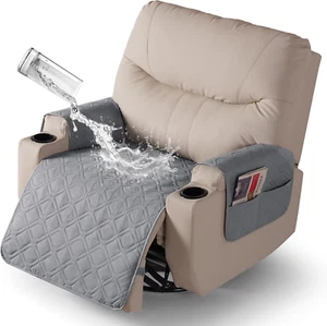 Recliner Chair Covers 100% Waterproof Seat Cover with Arm Reclining Cover Non-Sl - Picture 1 of 12