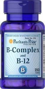 Puritan's Pride Vitamin B-Complex and Vitamin B-12, 180 Count - Picture 1 of 4