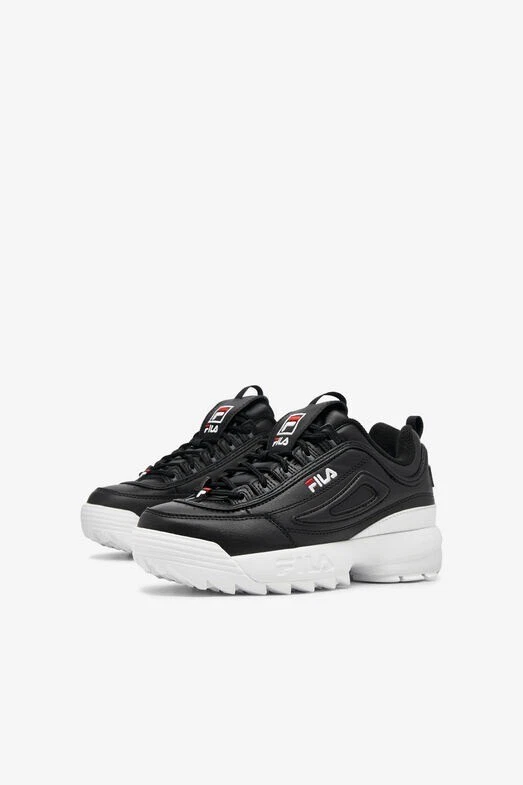 Fila Little Kids Disruptor 2 3D Embroider Black White Sneakers Size 6 - Image 1 of 4