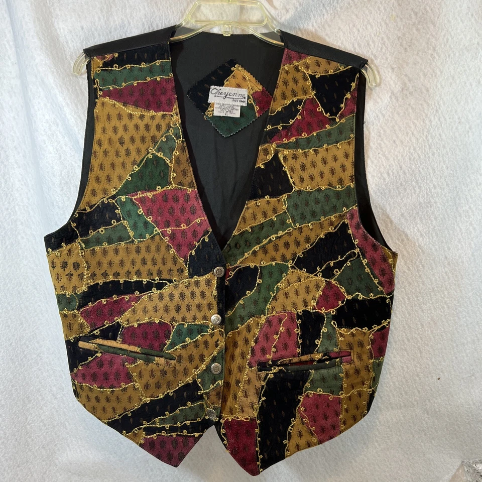 Chaleco Cheyenne Otoño Mujer Talla L Cuero Retazos Vintage Bordado Gamuza Foto 1 de 4