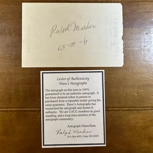 Ralph Meeker Signed Autographed Paramount Continental Cafe Receipt CoA - Picture 1 of 9