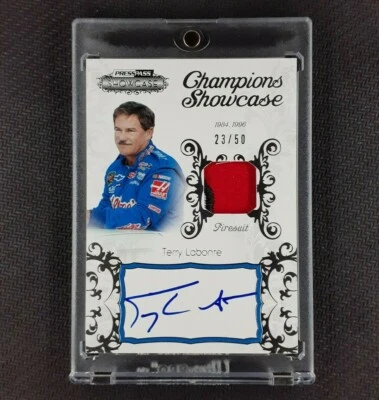 2012 Press Pass Champions Showcase Terry Labonte /50 NASCAR Firesuit Patch Auto - Image 1 of 2