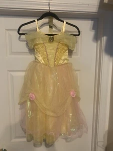 Disney Store Belle Costume Beauty The Beast Dress Child Size S 5/6 Silhouette V2 - Picture 1 of 4
