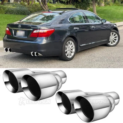 Pair 9.5" Long Dual Exhaust Tip Pipe 2.5" inlet 3.5" Out For Lexus LS 460 LS 500 - Image 1 of 4