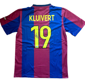 Patrick Kluivert Signed FC Barcelone Nike Jersey with Beckett Hologram COA