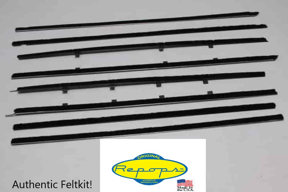 1960 Chevy Bel Air 2-Door Hardtop Door Window Felt Fuzzies Rubber Seal 8 Pc Kit Foto 1 de 1