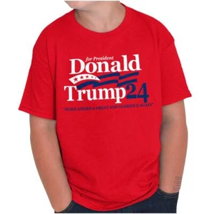 Donald Trump USA Presidential Election 2024 Youth Crewneck T Shirts Boy or Girl - Picture 1 of 12