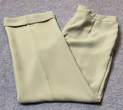 Pantalones de vestir para mujer Rena Rowan talla 16 amarillo-verde holgados con puños dobladillo pierna recta Foto 1 de 4