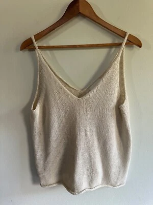 Suéter sin mangas tejido grueso marfil H&M Foto 1 de 2