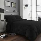 Seersucker Ruched Duvet Quilt Cover With Pillowcases Bed Linen Bedding Set