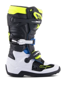 Alpinestars Tech 7S Youth Boots Black/Enamel Blue/FLUO Yellow Size 7 - Picture 1 of 8