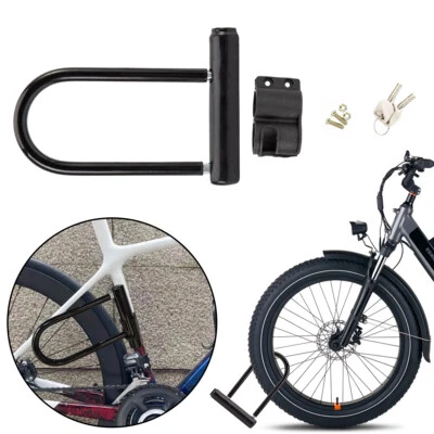 U-Type Padlock Lock - Bike Bicycle Security 2 Keys Anti-Theft Heavy Duty - Image 1 of 4