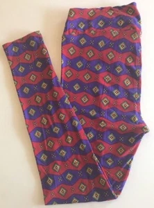 ❤️Leggings LuLaRoe TC nuevos con etiquetas rojo con líneas onduladas púrpuras patrones verdes y dorados❤️ - Imagen 1 de 1