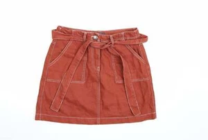 Papaya Womens Orange Cotton Blend A-Line Skirt Size 10 - Picture 1 of 12