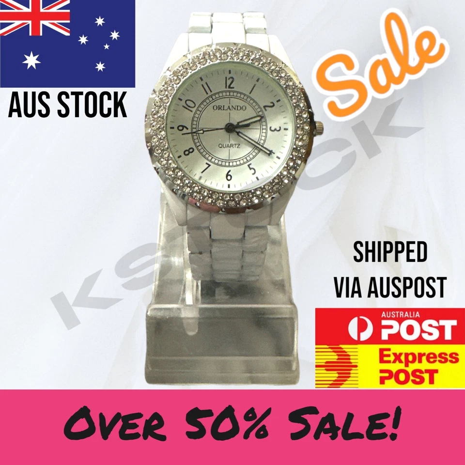 White Crystal Women Quartz Wristwatch Luxury Ceramic Lady Watch  - image 1 of 4