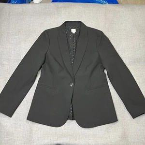 J.Crew Ruby Blazer Women's 10 Black Lined One Button Polyester - Picture 1 of 14