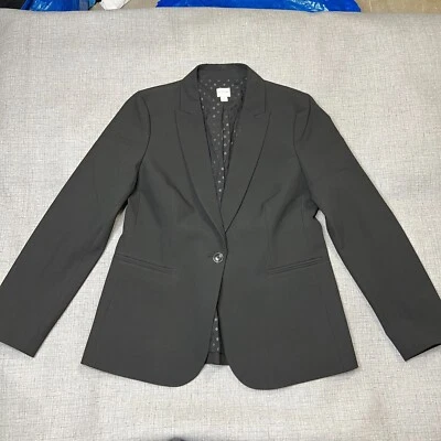 Blazer para mujer J.Crew Rubí 10 negro forrado un botón poliéster Foto 1 de 4