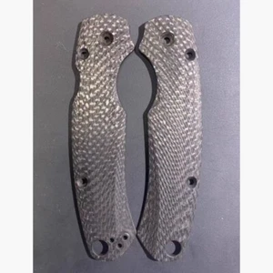 1 Pair Custom Made Full 3K Carbon Fibers Handle  Scales for Spyderco C81 Para 2 - Picture 1 of 3
