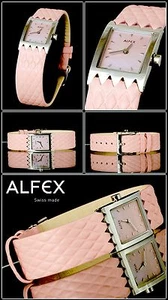 ALFEX Damen Uhr Swiss made Edelstahl luxus rosa - Picture 1 of 1