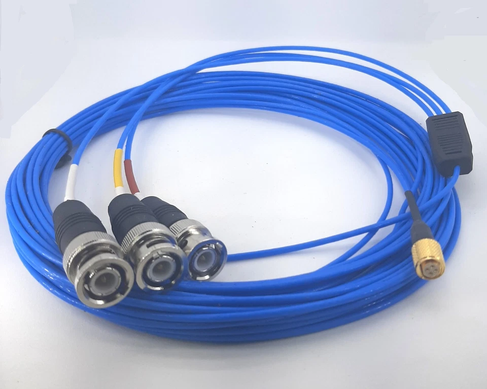 ACCELEROMETER CABLE, 1/4-28 to 3 ea BNC , 30 FT Same as 010G30,  6430A, 3027AM3 - Image 1 of 1