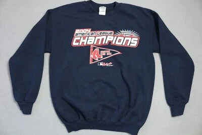 Boston Red Sox Sweater 2004 Mens Medium Blue MLB American League Champions - Image 1 of 4