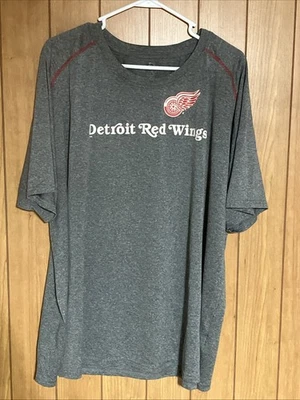 Detroit Red Wings T Shirt 3XL Polyester Gray NHL Authentic - Image 1 of 4