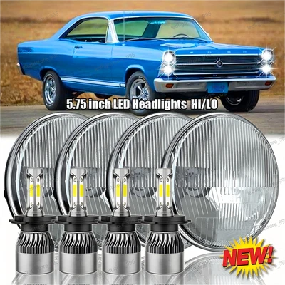 4pc 5.75" 5-3/4inch Round LED Headlights Upgrade for Ford Galaxie 500 1962-1974 - Image 1 of 4